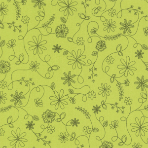 Maywood Studio Fabric – Kimberbell Basics Swirl Floral - Green