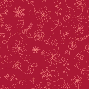 Maywood Studio Fabric – Kimberbell Basics Swirl Floral - Red