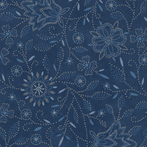 Maywood Studio Fabric - Patchwork Blue - Floral - Blue