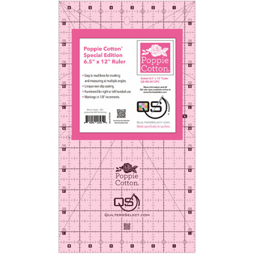 Quilter’s Select Poppie Cotton Special Edition Pink Ruler 6.5″ x 12″