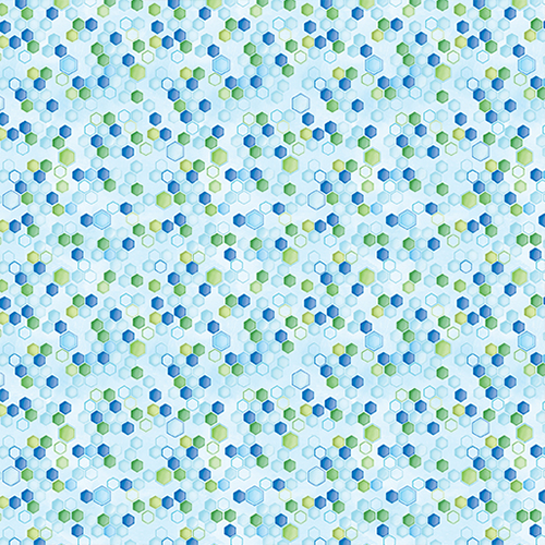 Benartex Fabric - Enchanted Spring - Honeycomb Geo Blue