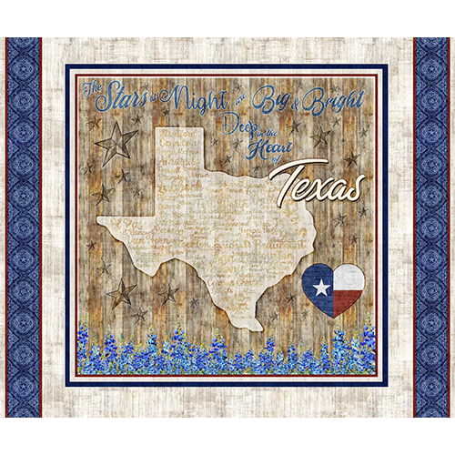 QT Fabrics ATXSH Texas Map Panel (PRE-ORDER)