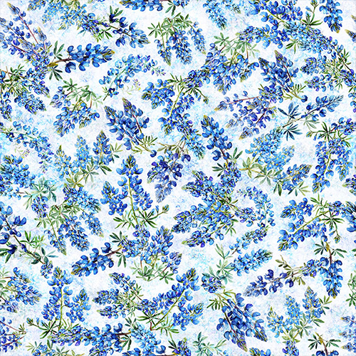 QT Fabrics ATXSH Bluebonnets White (PRE-ORDER)