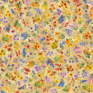 QT Fabrics ATXSH Wildflowers Tan (PRE-ORDER)
