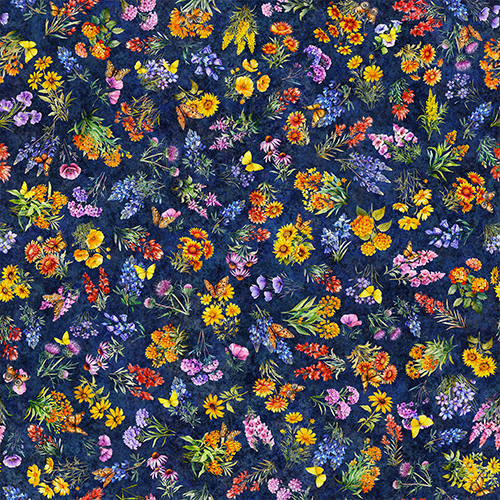 QT Fabrics ATXSH Wildflowers Navy (PRE-ORDER)