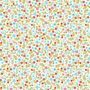 Maywood Studio Fabric-Kimberbell-Sippin on Sunshine-Packed Ditzy (PRE-ORDER)