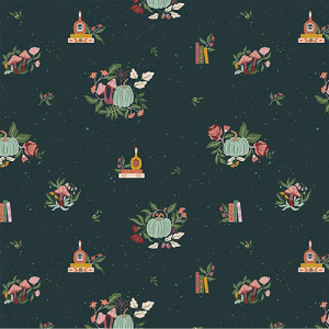 Riley Blake-The Apothecary Botanicals Deep Teal (PRE-ORDER)