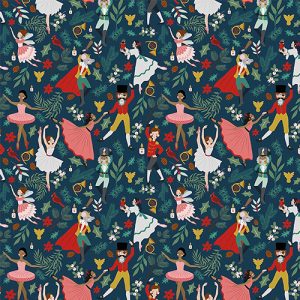 Riley Blake-Nutcracker Tradition Storybook Midnight (PRE-ORDER)