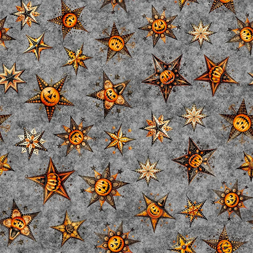 QT Fabrics Jeepers Creepers Star Smoke