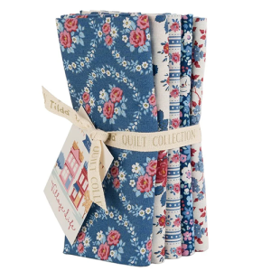 TILDA Village Life Fat Quarter Bundle-Blue (5pc)